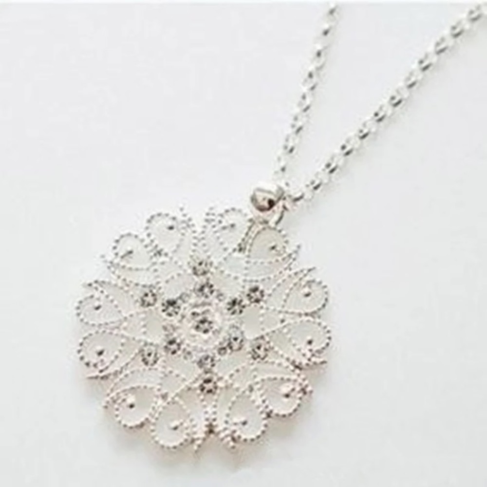 Silver CZ Intricate Necklace